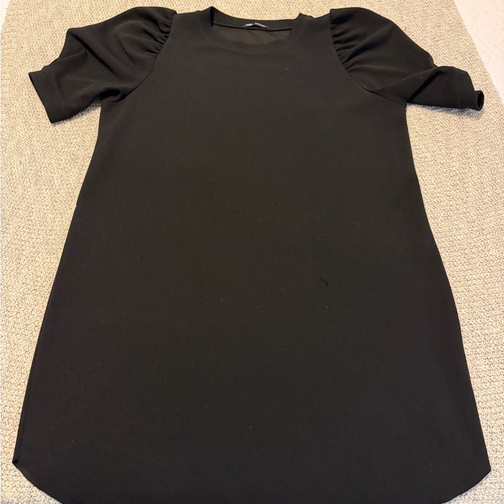 Zara Black Puff Sleeve Dress